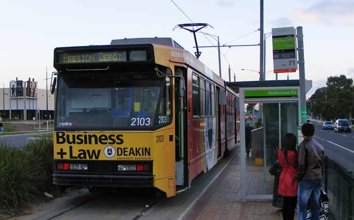 Yarra Trams Class B Deakin University 2103